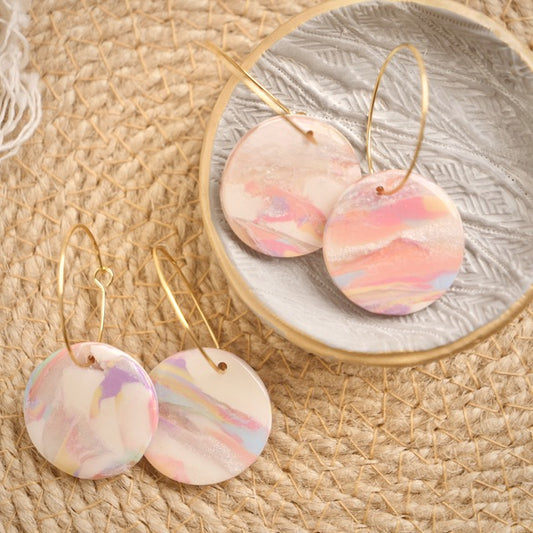 Lindsay Hoops in Iridescent Marble
