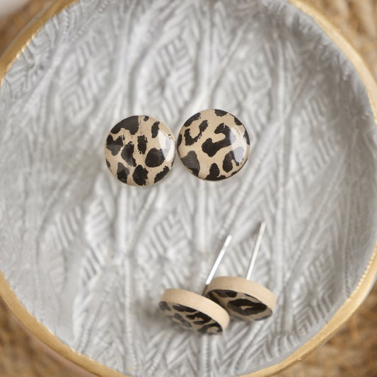 Micro Studs in Leopard Print