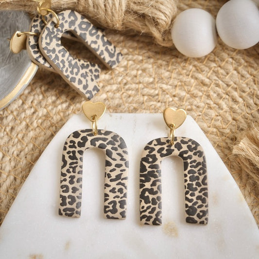 Hollyberry Dangles in Leopard Print