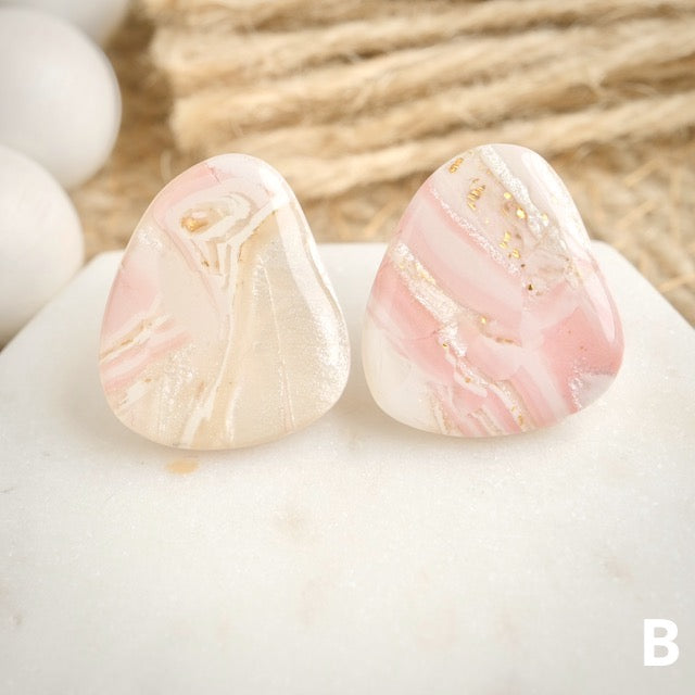 Orleans Statement Studs in Pink Opal