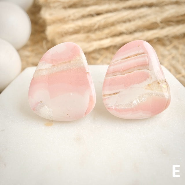 Orleans Statement Studs in Pink Opal