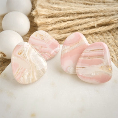 Orleans Statement Studs in Pink Opal